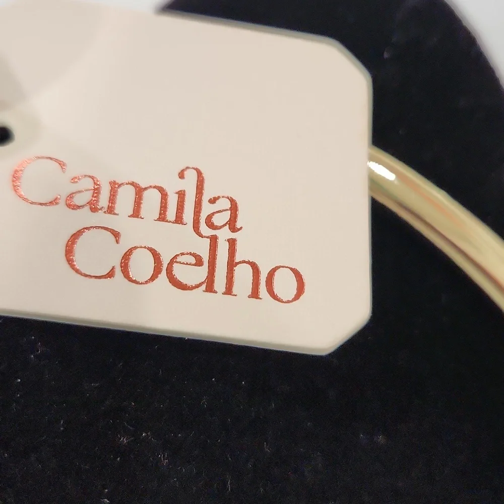 💛▪️Camila Coelho▪️ Gold Tone Calla Lily Statement Choker Floral Necklace